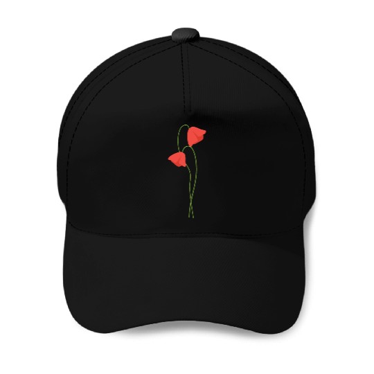 Poppy flower Baseball Caps