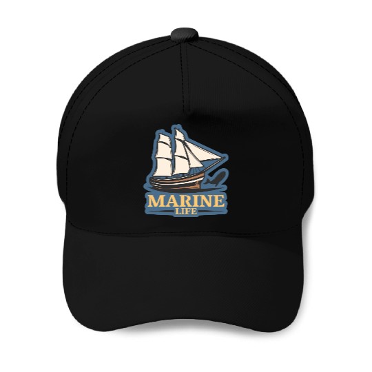 marine life logo Baseball Caps