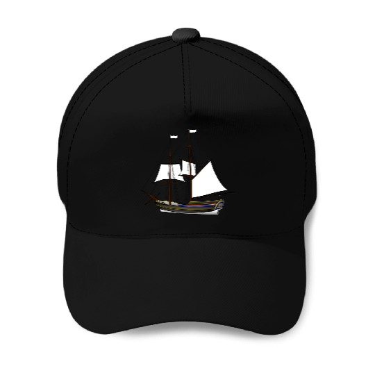 ship boat canoe sailboat submarine yacht anchor405 Baseball Caps