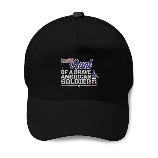 Proud Aunt Auntie Of A Soldier Support US Troops Baseball Caps