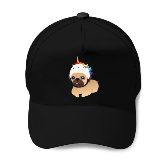 unicorn pug Baseball Caps