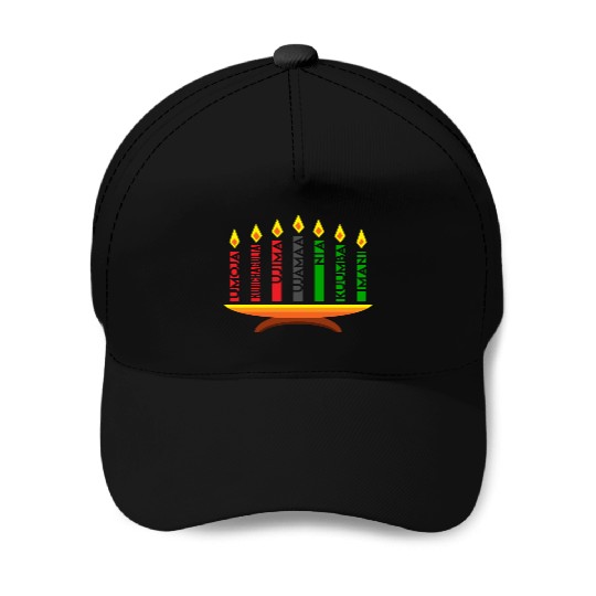 Kwanzaa Holiday Candles Baseball Caps