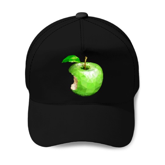Green Apple With A Bite Baseball Caps