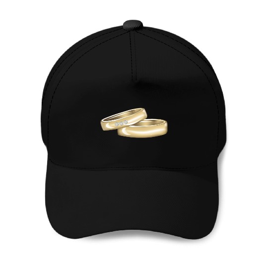 Wedding rings 03 Baseball Caps