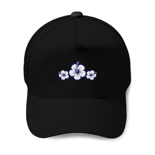 Hawaiian Hibiscus Flowers - Surf & Sun Baseball Caps