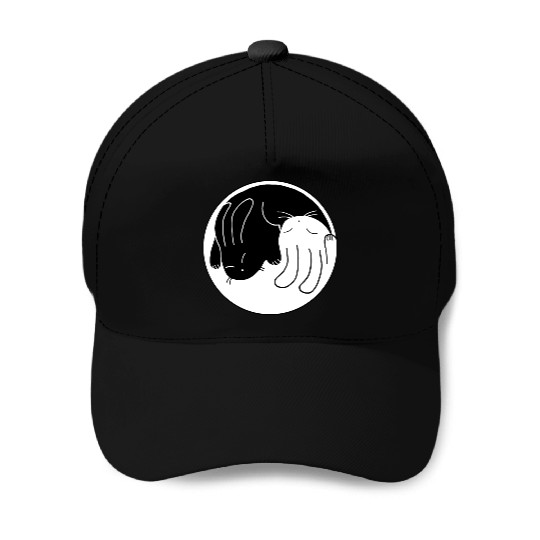 Rabbit Yin Yang Baseball Caps