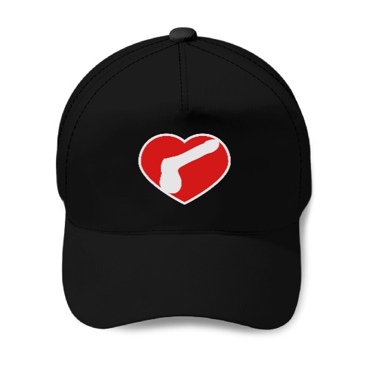 logo i love heart gay gay cock lover penis big man Baseball Caps