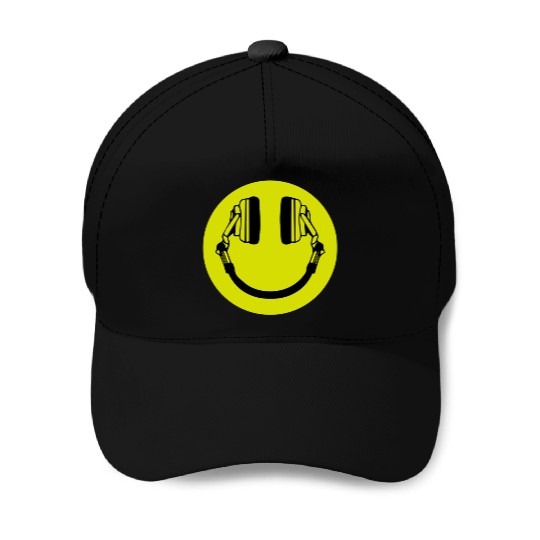 Headphone Smiley Acid House Cans MUSIC RAVE WEED D Baseball Caps