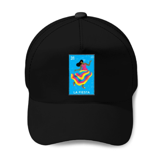 La Fiesta Mexican Loteria Bingo Card Baseball Caps