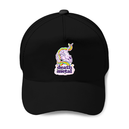 Death Metal Unicorn Baseball Caps