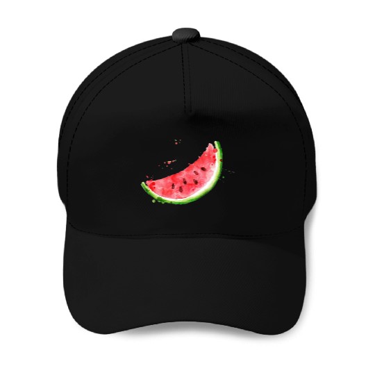 Image: Watercolor, Watermelon Baseball Caps