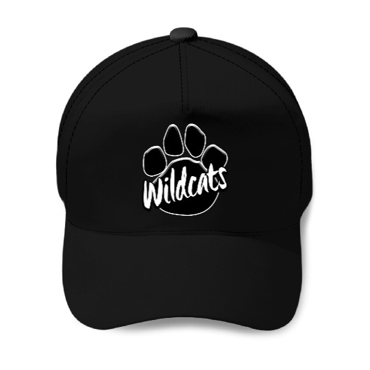 Wildcats Paw Print Mascot School Pride Baseball Caps