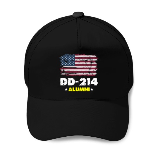 DD-214 Us Armed Forces Alumni American Flag Baseball Caps