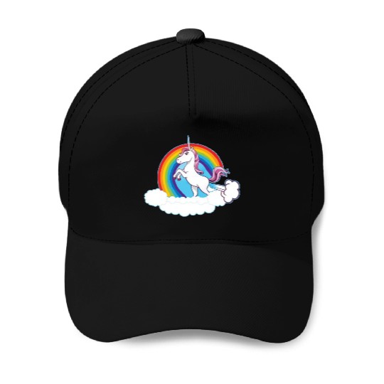 Rainbow Unicorn Love Baseball Caps