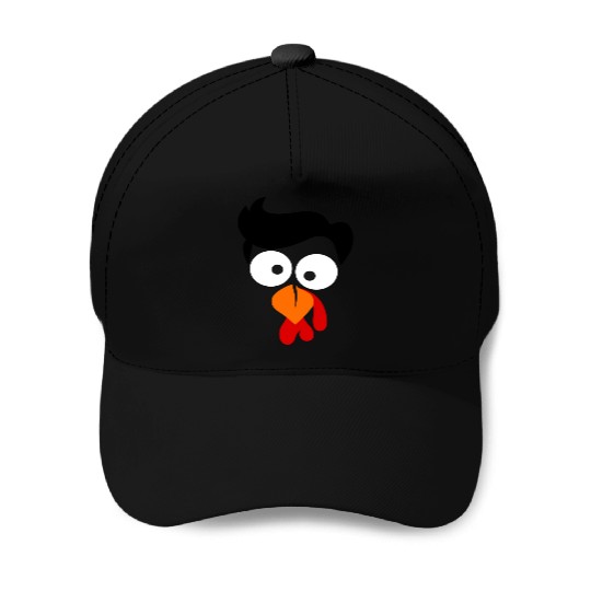 Turkey Face Thanksgiving Baseball Caps