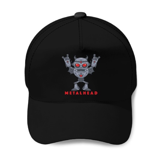 Heavy Metal Robot Baseball Caps