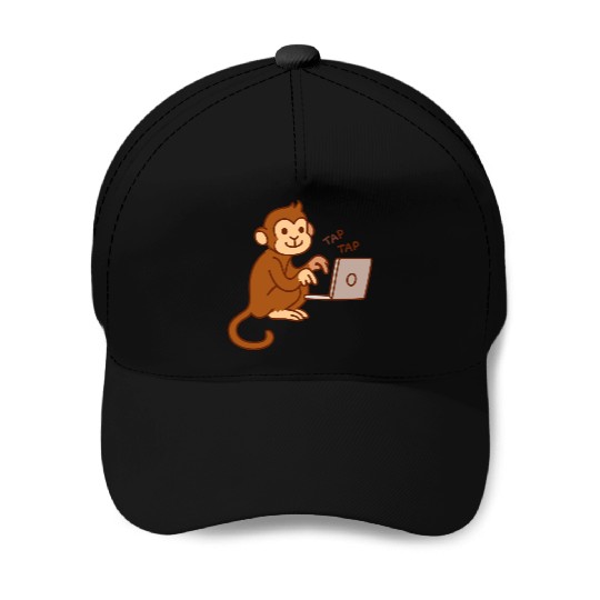 monkey laptop Baseball Caps