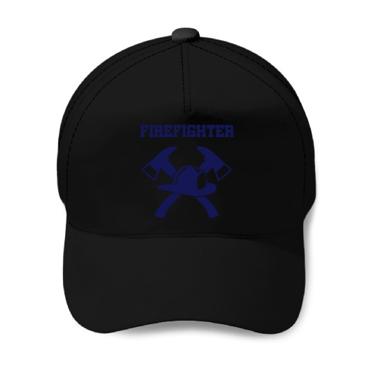 Firefighter helmet and ax Firefighter Baseball Caps