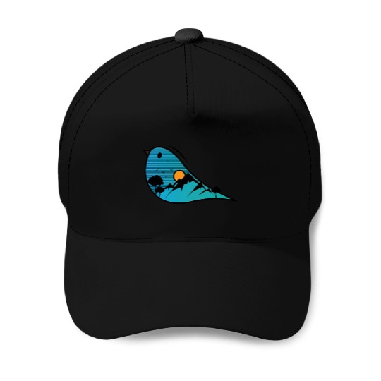 Blue Bird Nature Cartoon Baseball Caps