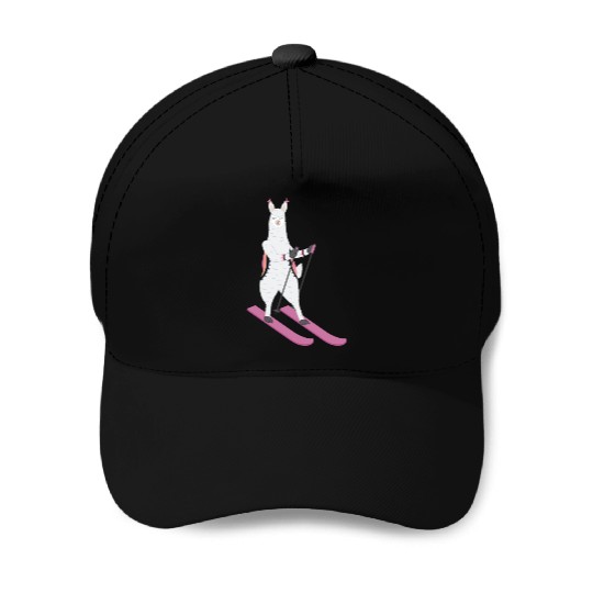 Cute Alpaca Llama Skiing Ski Snowboard Sport Gift Baseball Caps