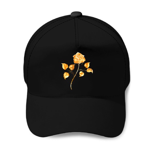 Golden rose gold flower jewelry vip vector image Baseball Caps