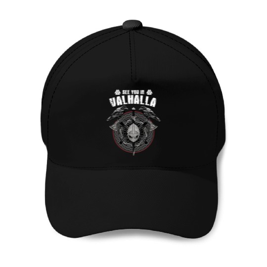 Valhalla Odin design with Huggin and Muninn and Baseball Caps