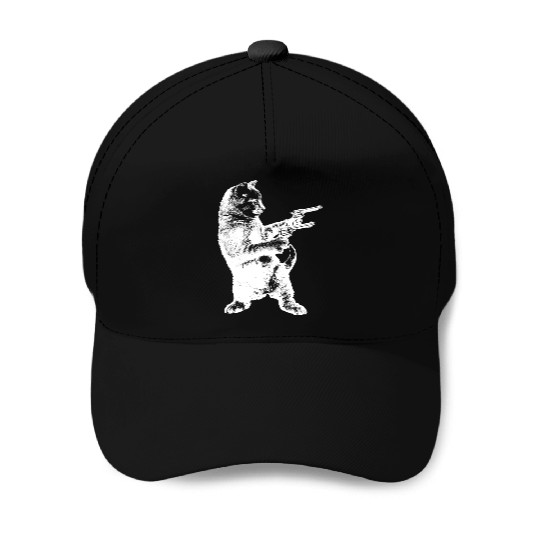 Gunslinger Kitty Cat gun cat Baseball Caps
