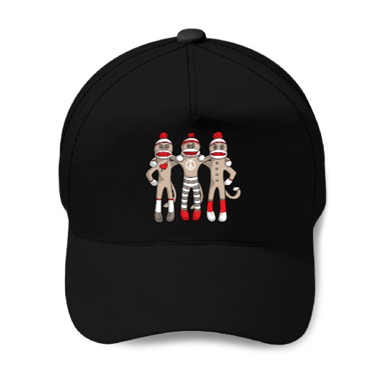 Sock Monkey Buddies Baseball Caps
