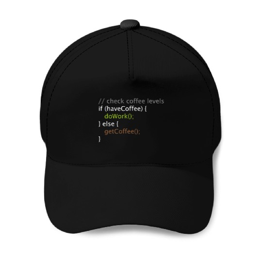 Computer Science Nerd Geek Programmer Coffee Work Baseball Caps