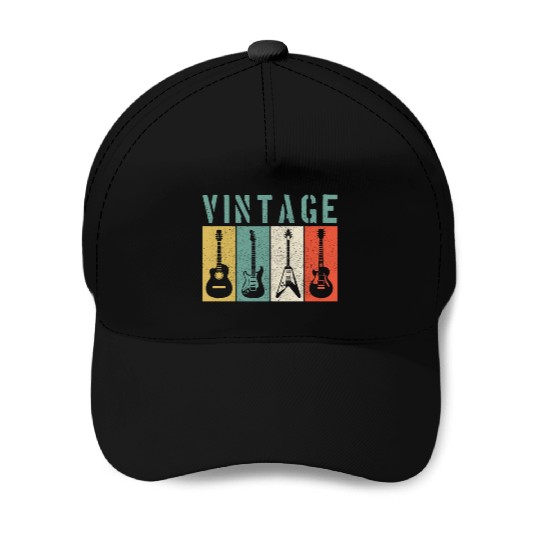 Guitar Player Vintage Gift Baseball Caps