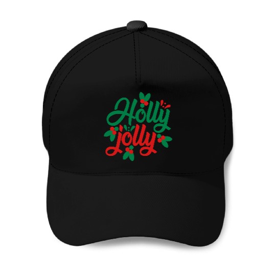 Holly jolly, A great Christmas party gift Baseball Caps
