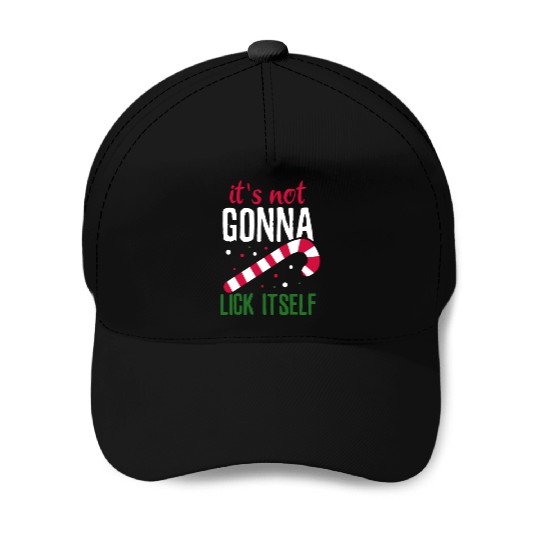 Funny candy cane christmas market humor Baseball Caps