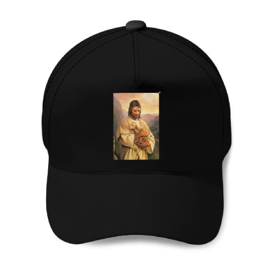 Jesus Christ holding the lost sheep pp5 Baseball Caps