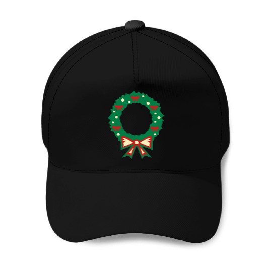 christmas wreath Baseball Caps