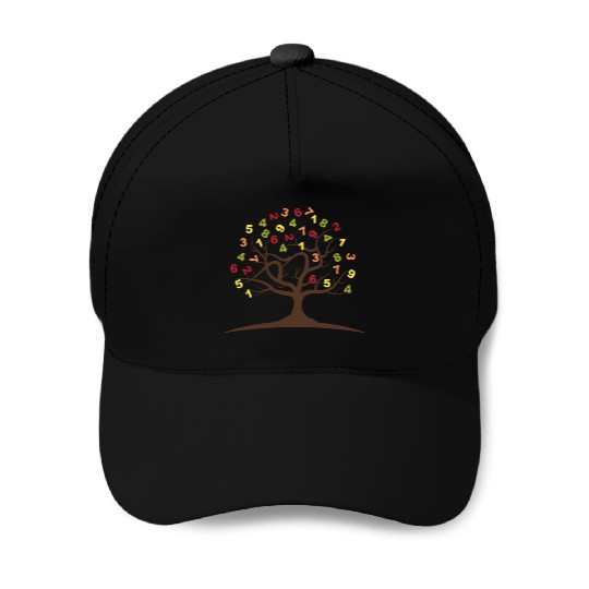 Tree Number Mathematics School Nerd Gift Baseball Caps