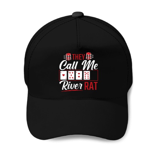 River Rat Funny Poker Player Texas Holdem Lucker Baseball Caps
