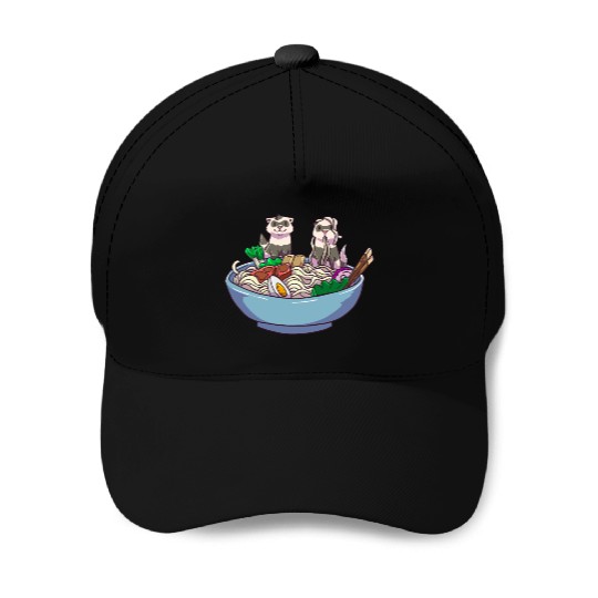Ramen Ferret Anime Baseball Caps
