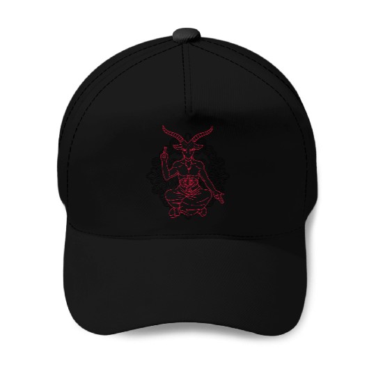 Horned Devil Black Goat Baphomet Tarot Card Satan Baseball Caps