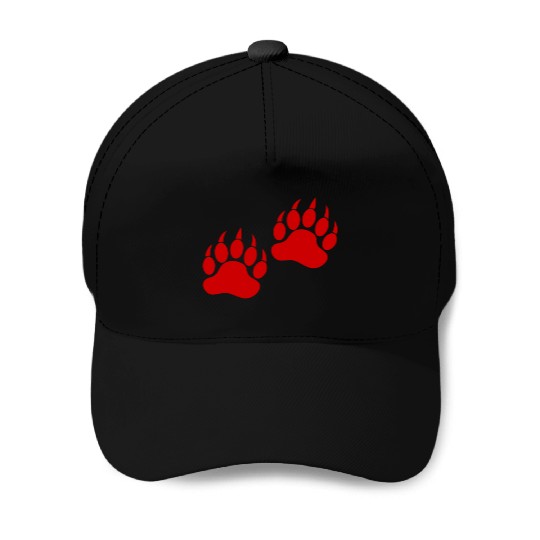 Red Bear Paw Baseball Caps