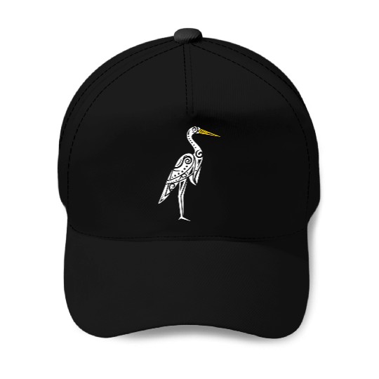 Maori Kotuku White Heron Polynesian T Tattoo Baseball Caps
