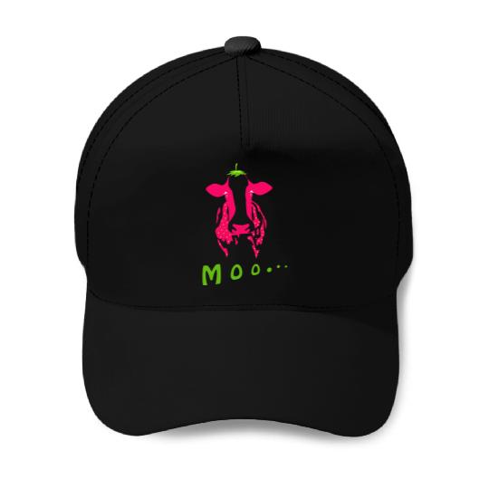 Strawberry cow, Strawberry cow pink, pink cow Baseball Caps