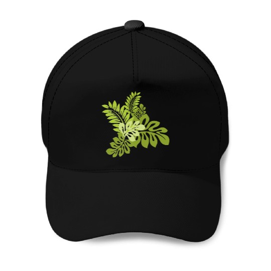 Hibiscus Garden Leaves Baseball Caps