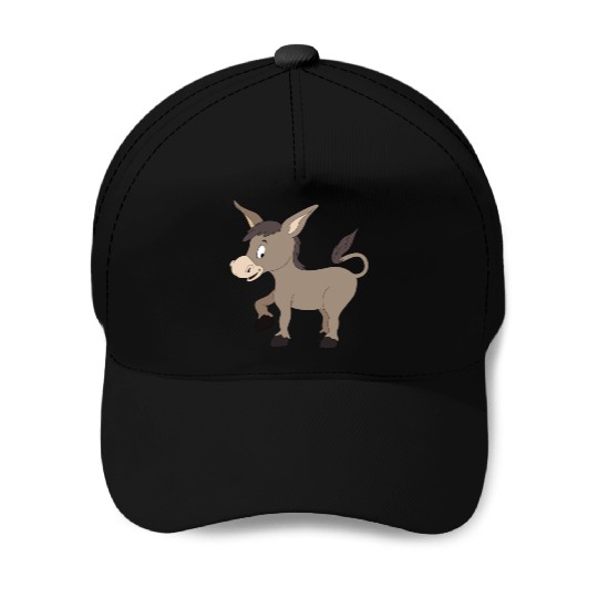 Cartoon Donkey Baseball Caps