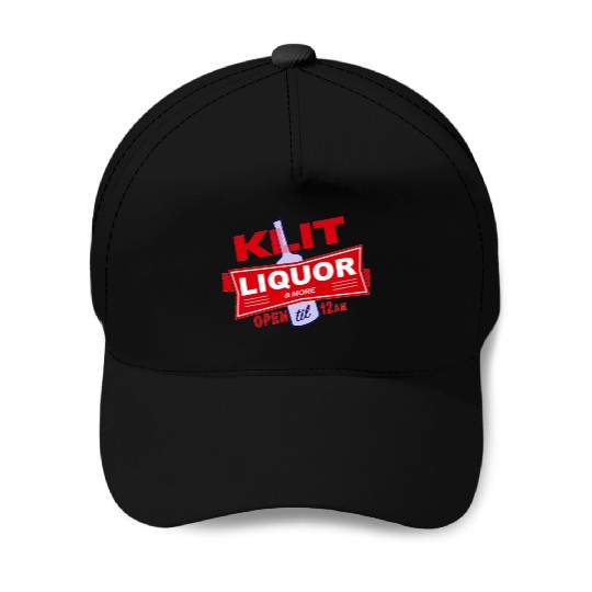 KLIT Liquor parody logo Baseball Caps