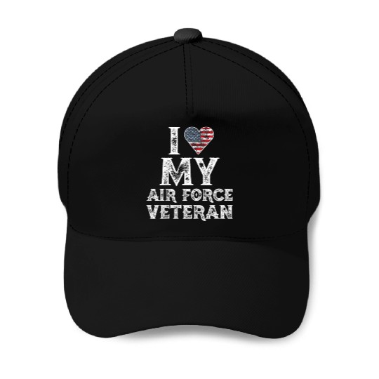 I Love My Air Force Veteran Vintage Gift Baseball Caps