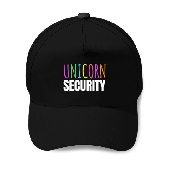 Unicorn Security Birthday Party Baseball Caps