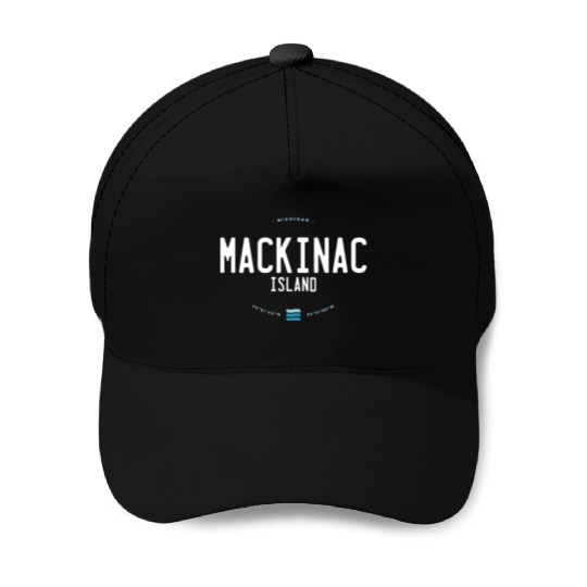 Mackinac Island Michigan Beach Waves Baseball Caps
