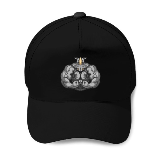 Bodybuilder Rhino Toning Rhinoceros Fitness Baseball Caps