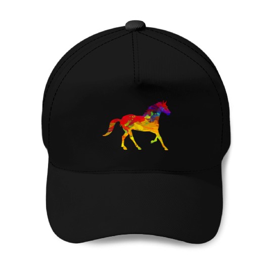 Abstract Horse Horses Lover Animal Horse Racing Baseball Caps