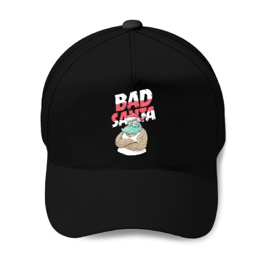 Bad Santa Claus Christmas Tattoo Baseball Caps